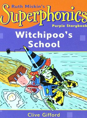 英语原版书超级拼读紫色故事书WitchipposSchool自然拼读绘本适合36岁儿童学习ooue和ew发音的趣味故事书由英国儿童阅读专家露丝