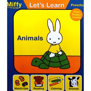 米菲学系列原版英语绘本MiffyLetsLearnAnimals亲子共读动物认知启蒙适合36岁儿童迪克布鲁纳经典作品彩色绘本书互动学习动物名