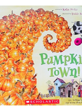 英语原版引进彩绘绘本南瓜小镇PumpkinTown适合36岁亲子共读万圣节主题激发想象力认识南瓜生长过程了解社区生活