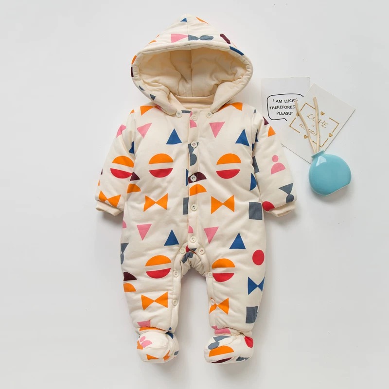 宝宝冬装连体衣0-1岁婴儿冬季外出抱衣2秋冬加厚外穿保暖包脚连脚
