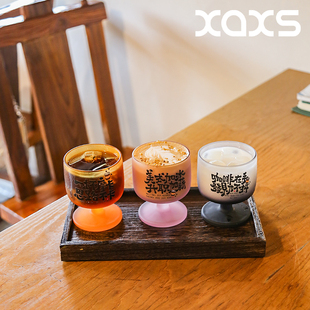 美式咖啡玻璃杯磨砂设计果汁啤酒牛奶氛围感红酒杯子办公耐热水杯