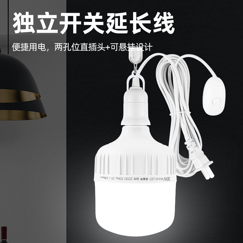 照明灯灯泡带插头带开关线节能灯悬挂式螺口灯带线灯泡插电式图片