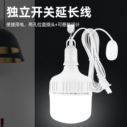 照明灯灯泡带插头带开关线节能灯悬挂式螺口灯带线灯泡插电式