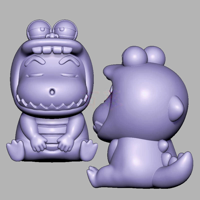蜡笔小新恐龙三维立体图电脑圆雕雕刻图纸stl文件3d打印模型2272