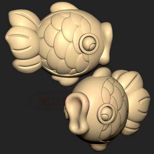金鱼小鱼金鱼三维立体图圆雕图STL文件雕刻机3D模型424