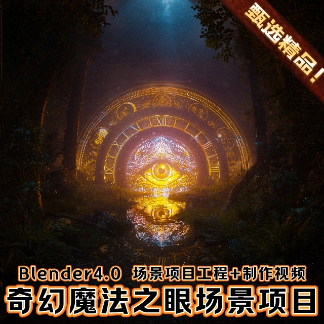 Blender影视3A级奇幻3D场景项目魔法阵全视之眼北欧神话森林遗迹