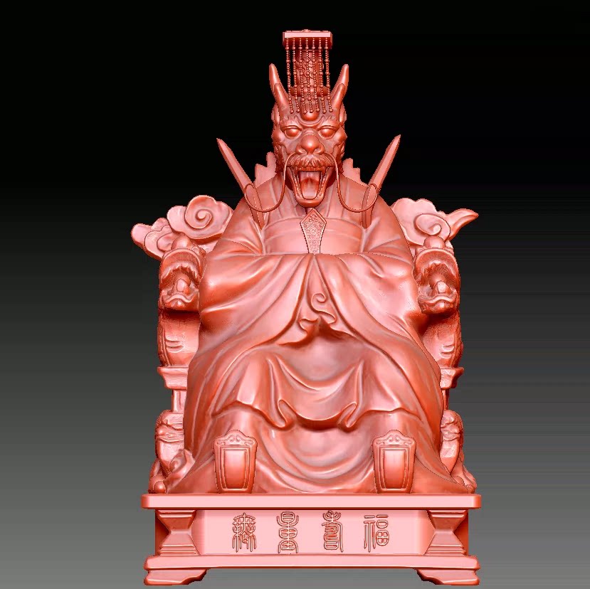9520龙王爷龙椅神仙雕像神像圆雕图雕刻STL文件3D打印模型图纸