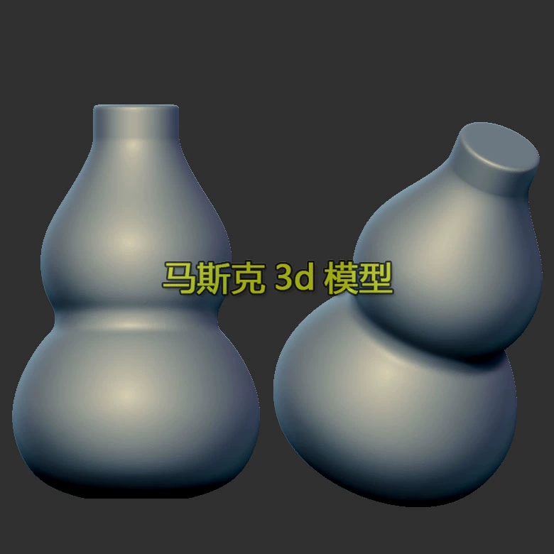 葫芦挂件葫芦圆雕图雕刻机图纸stl文件三维立体图3d打印模型1537