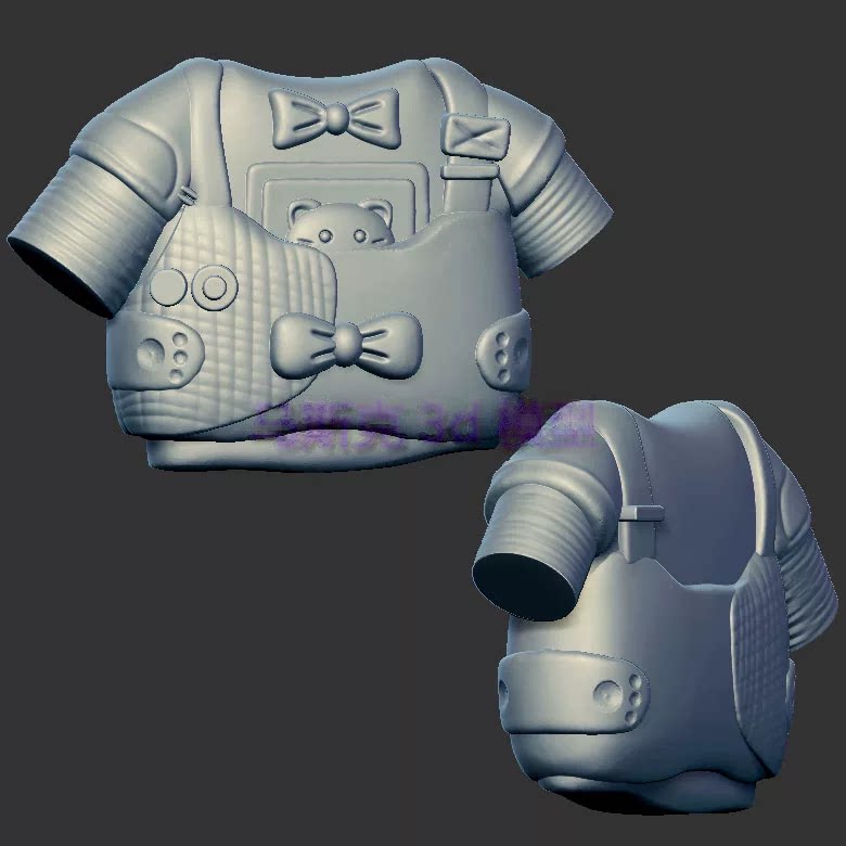 宝宝衣服上衣圆雕图雕刻机图纸stl文件三维立体图3d打印模型1595