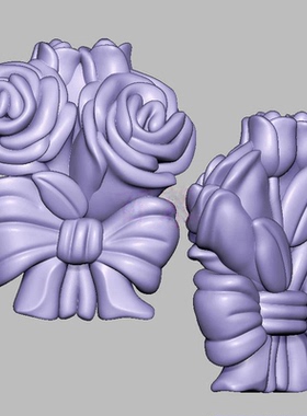 玫瑰花束三维立体图电脑圆雕雕刻图纸stl文件3d打印模型1317