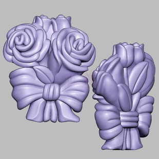 玫瑰花束三维立体图电脑圆雕雕刻图纸stl文件3d打印模型1317