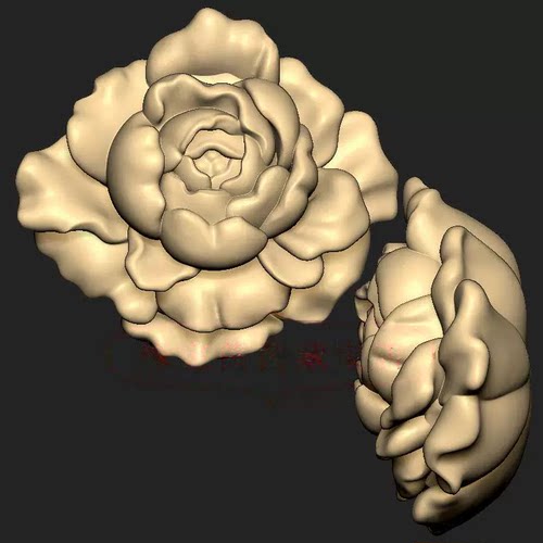 花朵牡丹花三维立体图圆雕图STL文件雕刻机3D模型400