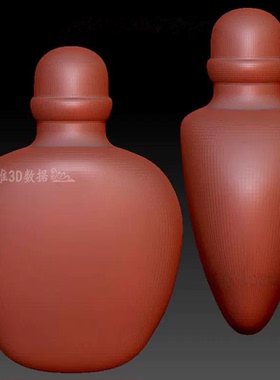 花瓶鼻烟壶三维立体图圆雕图stl文件雕刻机3d模型1308