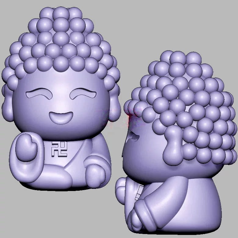 如来小佛宝宝佛三维立体图3d打印STL文件圆雕图雕刻机3D模型2785