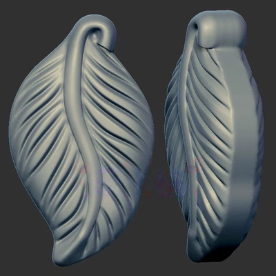 叶子三维立体图圆雕图图纸stl文件树叶叶子吊针雕刻机3d模型458