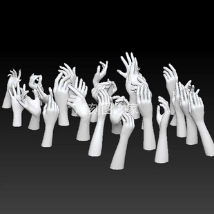 手stl模型手势3d模型手掌3dmax/maya/zbrush犀牛人手三维打印素材