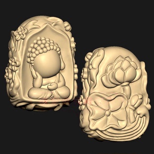 莲花无相佛荷叶宝宝佛三维立体图圆雕图纸stl文件雕刻机3d模型154