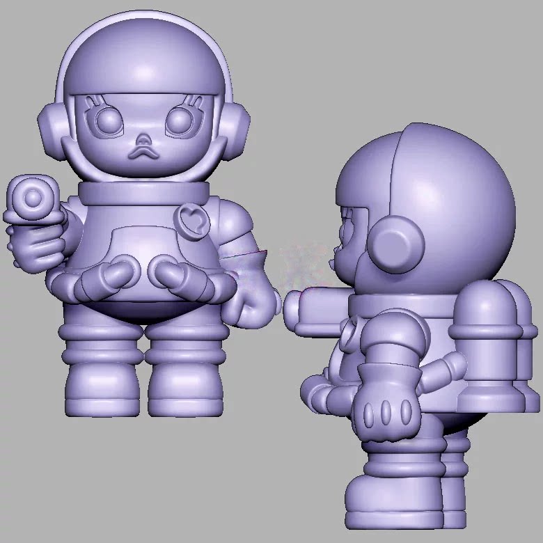 宇航员molly茉莉三维立体图圆雕图STL文件雕刻机3D模型2915