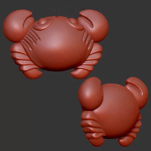 螃蟹招财螃蟹三维立体图圆雕图stl文件雕刻3d打印模型3573