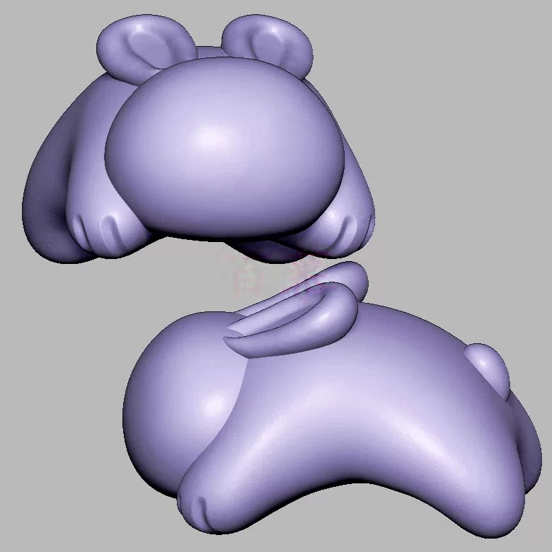 无相兔卡子趴趴兔三维立体图圆雕图STL文件雕刻机3D模型3587