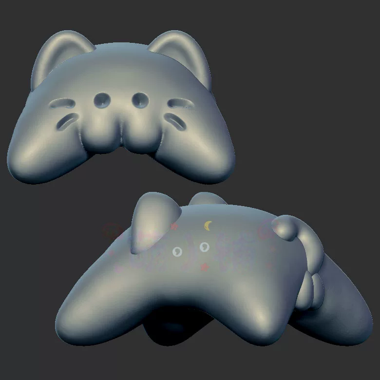 小猫卡子猫咪三维立体图3d打印stl文件圆雕图雕刻机3d模型2613