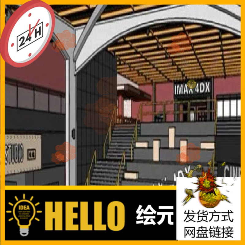 acon3d综合商场内部su模型合集包括电影院 游戏厅ktv泳池卫生间等