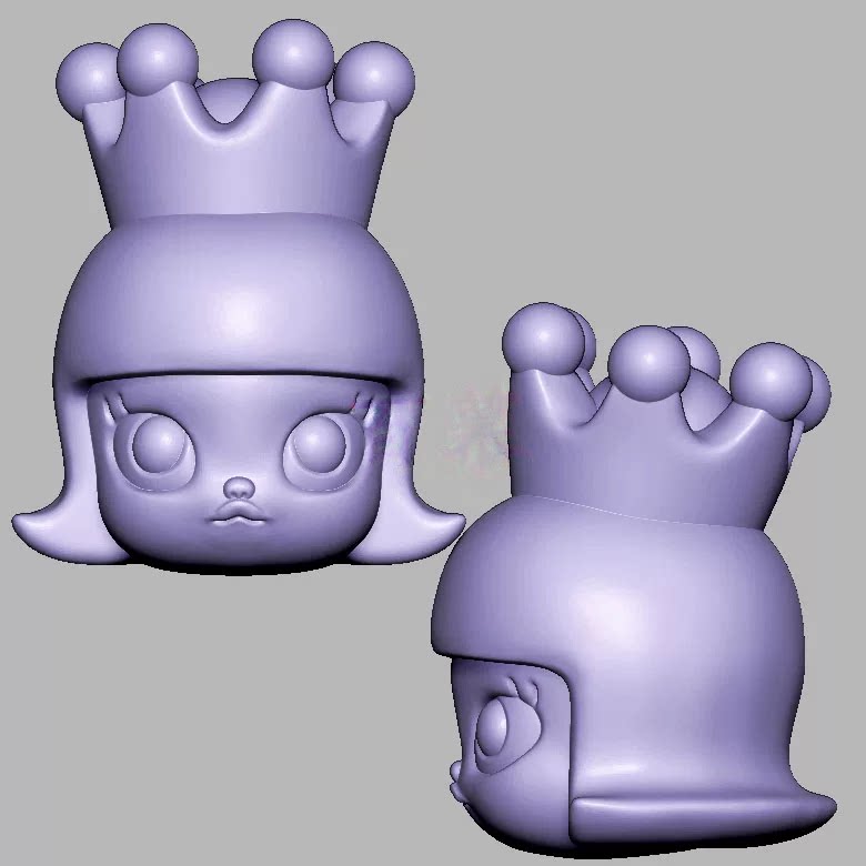 皇冠Molly茉莉头三维立体图3d打印STL文件圆雕图雕刻机3D模型2821