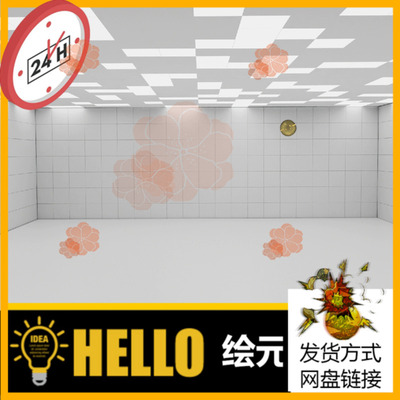 vr虚拟空间三维模型3d素材blender/c4d/fbx/obj展厅展台场景