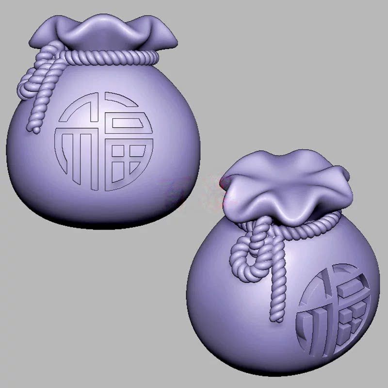 袋子 福袋 钱袋三维立体图雕刻机stl文件3d打印模型素材1940