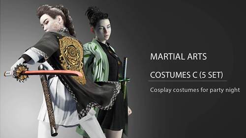 iclone cc素材之武术-服装C5件套 Martial Art - Costume C 5 Set