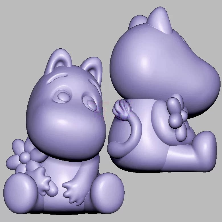 小花姆明三维立体图电脑圆雕雕刻图纸stl文件3d打印模型2088