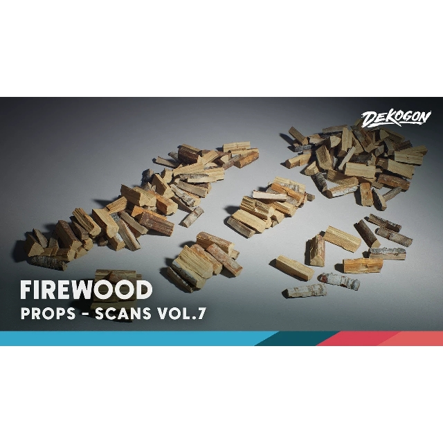 UE5.1木柴Scans VOL.7 Firewood (Nanite + Mid Poly + Low Poly)