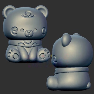 坐小熊萌宠熊三维立体图3d打印stl文件圆雕图雕刻机3d模型2665
