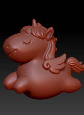 三维立体图圆雕图3d打印stl格式 卡通小飞马 3d模型 3356