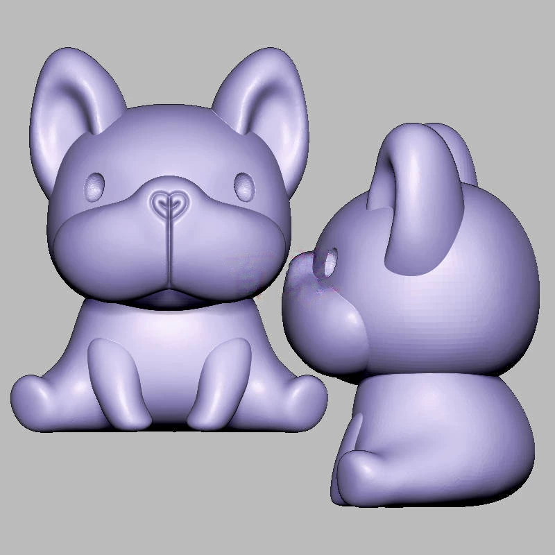 法斗犬小狗三维立体图电脑圆雕雕刻图纸stl文件3d打印模型551