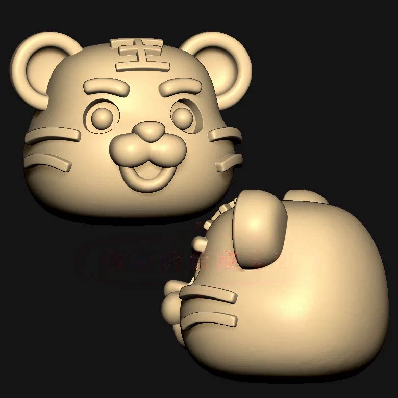 虎头手串老虎生肖虎三维立体图圆雕图纸stl文件雕刻机3d模型148