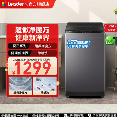 海尔出品统帅大容量家用全自动一级波轮洗衣机XQBL102-M20D1