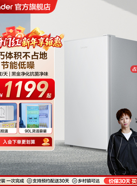 换新补贴海尔出品统帅90L单门一级小型出租房家用宿舍小冰箱官方