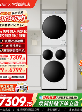 海尔出品统帅三筒懒人洗衣机干衣机套装12.5kg全自动ProMax