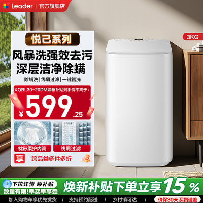 海尔出品统帅波轮3kg家用全自动除螨儿童迷你洗衣机20DM国家补贴