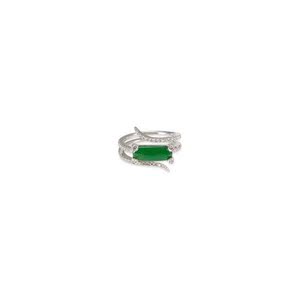 含税代购Samuel Kung jadeite 18K白金镂空戒指2021新款秋冬女士