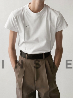 短袖暗黑风薄刺绣塔克匹马棉女