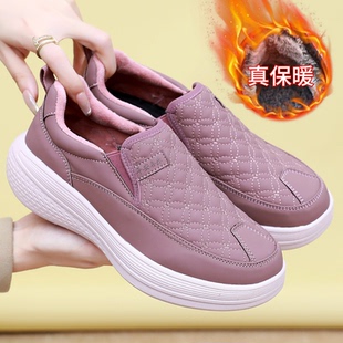 秋冬女款老北京布鞋超轻薄绒二棉妈妈棉鞋防滑软底中老年休闲棉鞋