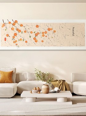 Hesd。Arr手绘油画客户有成功的简约现代奶油风格挂画客厅和餐厅