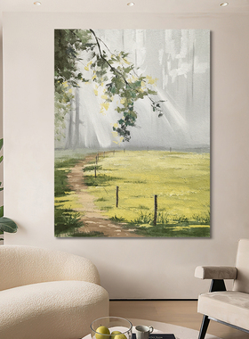 HESD.ART手绘油画《光的方向》侘寂风挂画客厅抽象高级玄关装饰画