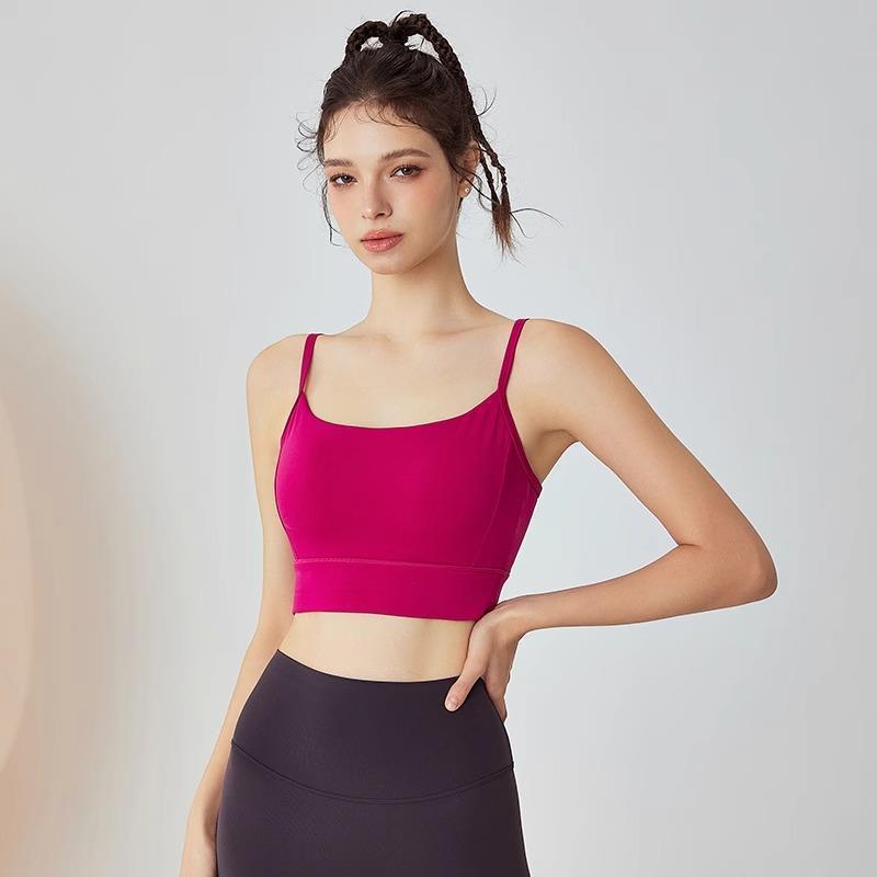 带胸垫瑜伽吊带背心女美背运动性感跑步普拉提训练健身外搭上衣