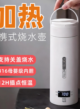 一体加热开水杯便携式烧水壶