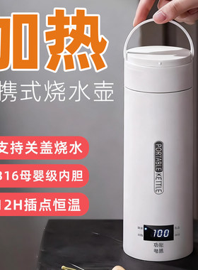 一体加热开水杯便携式烧水壶
