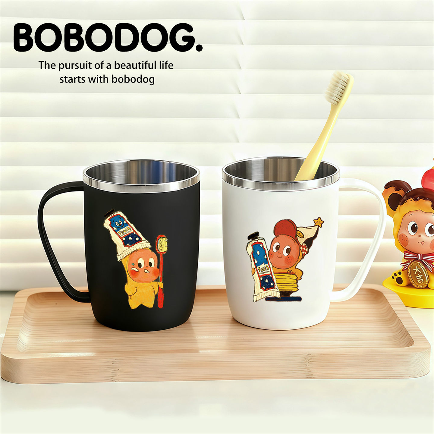 304不锈钢洗漱口杯防霉刷牙杯子带手柄高颜值可爱情侣杯2025新款