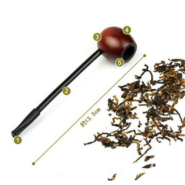 正品SANDA三达SD-570B大力水手系列实木直式小巧烟斗黑色礼盒包装